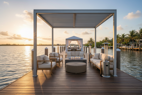 Waterfront Furniture and Pergolas | Dock Furniture & Fire Pits