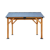 [09X11FT] Alora Heavy-Duty All-Weather Hardtop Wooden Carport Gazebo With Galvanized Steel Roof (SAK39187)