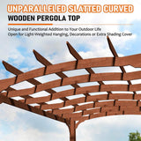 [10X12FT] Alora Premium Outdoor All-Season Backyard Patio Cedar Wood Gazebo Pergola With Arched Roof (SAK42915)