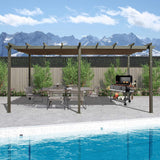 [11X20FT] Alora Premium Outdoor Retractable Aluminum Pergola Gazebo With Weather-Resistant Canopy (SAK54612)
