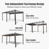 [11X20FT] Alora Premium Outdoor Retractable Aluminum Pergola Gazebo With Weather-Resistant Canopy (SAK54612)