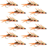 Double Bead Peacock Stonefly Nymph with Amber Biot Legs Fly Fishing Flies - 1 Dozen Flies Hook Size 12