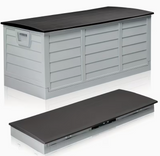 75 Gallon Heavy-Duty Outdoor Deck Box – Waterproof Patio Storage Box with Hinged Lid, Lockable & Easy Assembly