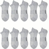 5-Pairs: Casual Ankle Boat Socks With Towel Bottom