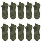 5-Pairs: Casual Ankle Boat Socks With Towel Bottom