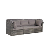 Alora 5-Piece Outdoor Patio Wicker Daybed Furniture Set With Retractable Canopy (SAK37816)