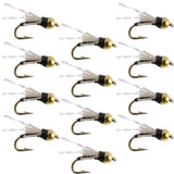Beadhead Black 3 Dollar Dip Serendipity Wet Fly Fishing Flies - 1 Dozen Flies Hook Size 16