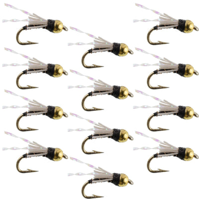 Beadhead Black 3 Dollar Dip Serendipity Wet Fly Fishing Flies - 1 Dozen Flies Hook Size 16