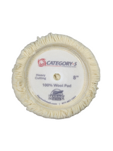 8” x 1.5” 100% Wool Single-Sided Pad - Heavy Cut – Hook & Loop - Professional Series