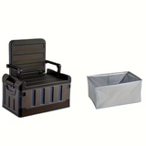 Foldable Camping Stool with Backrest & Storage Bag Portable Fishing Seat Outdoor Chair