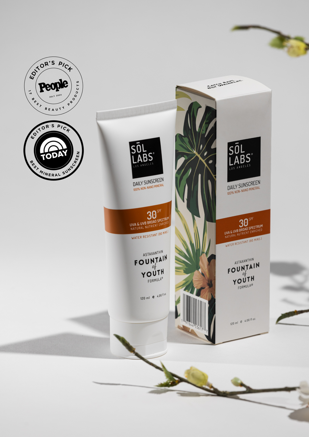 SOL LABS® Natural Mineral SPF 30 Daily Sunscreen Lotion - Broad Spectrum UVA/UVB Protection & Hydrating Formula