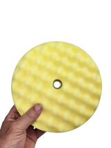 7.5" Double Sided Waffle Foam - Medium Cut Pad - Yellow - Professional Series
