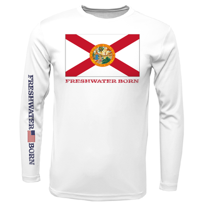 Florida Flag Freshwater Born Boy's Long Sleeve UPF 50+ Dry-Fit Shirt