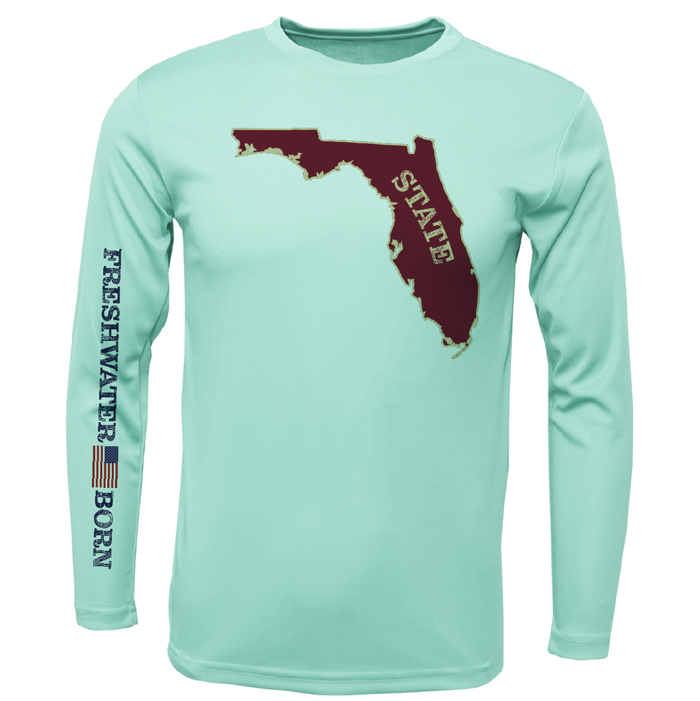 Garnet and Gold Freshwater Born Men's Long Sleeve UPF 50+ Dry-Fit Shirt