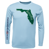 USF Green and Gold Freshwater Born Girl's Long Sleeve UPF 50+ Dry-Fit Shirt