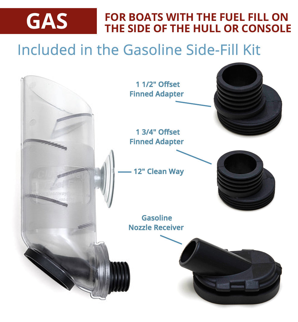 Clean Way Side-Fill Fuel Kit - For 90° vertical GASOLINE FUEL RECEIVERS ONLY