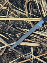 Custom Handmade Damascus Steel Fishing Fillet Knife - 13" Blade with Pakkawood Handle, Steel Bolster & Leather Sheath | Premium Flexible Fillet Knife