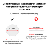 Black 3:1 Dual Wall Adhesive Glue Lined Marine Grade Heat Shrink Tube Tubing - 1/8", 3/16", 1/4", 3/8", 1/2", 3/4", 1", 1.5", 2"
