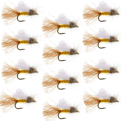 Amber Iris Caddis Emerger Caddis  Trout Dry Fly - 12 Flies Hook Size 16