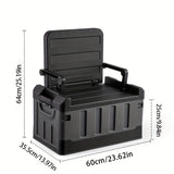 Foldable Camping Stool with Backrest & Storage Bag Portable Fishing Seat Outdoor Chair