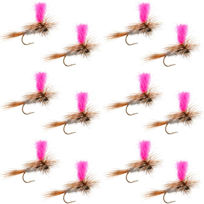 Adams Hi-Viz Parachute Classic Dry Fly - 12 Flies Hook Size 18