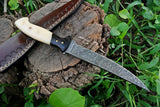 Custom Handmade Damascus Fishing Fillet Knife - 11" Blade with Wenge Wood and Bone Handle & Leather Sheath | Top Flexible Fillet Knives