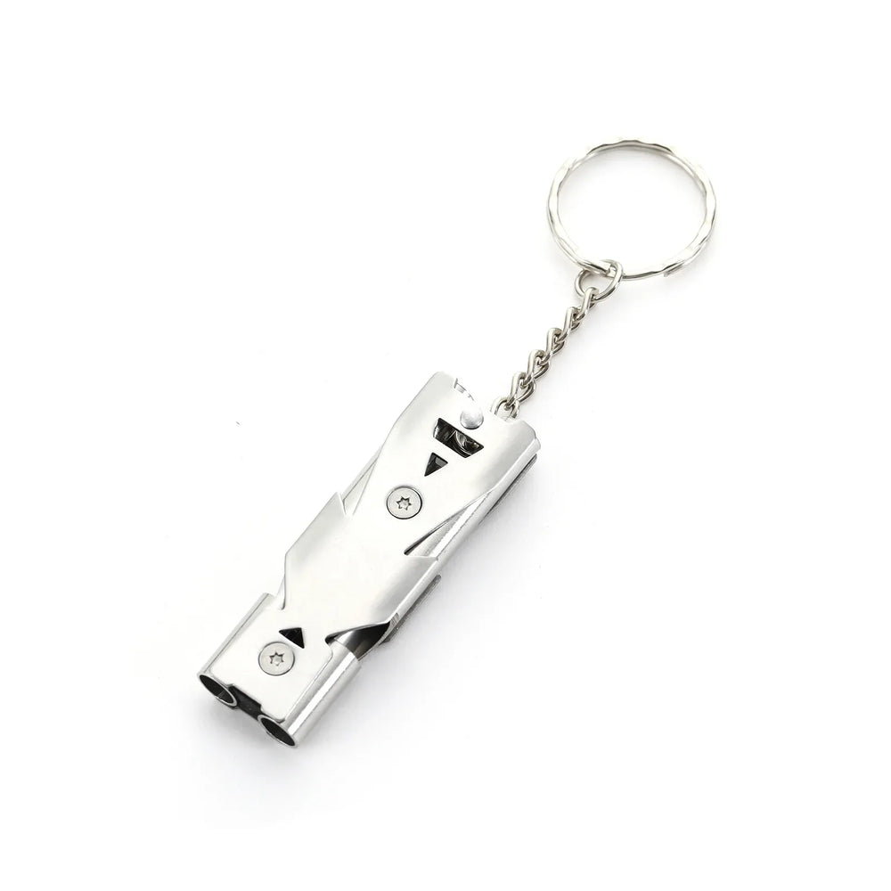 1Pcs Double Pipe Whistle Pendant Keychain High Decibel Portable Outdoor Survival Emergency Camping Tool Multifunction Whistle