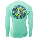Cocoa Beach, FL "Life is Better at The Beach" Turtle Women's Long Sleeve UPF 50+ Dry-Fit Shirt