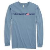 Freshwater Born Linear Logo Women's Cotton Long Sleeve Shirt