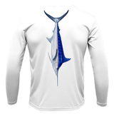 USA Blue Marlin Long Sleeve UPF 50+ Dry-Fit Shirt