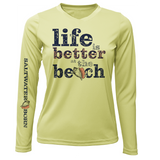 "Life Is Better At The Beach" Conch Women's Long Sleeve UPF 50+ Dry-Fit Shirt (No Back)