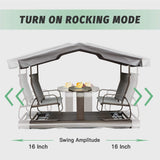 Alora 4-Seat Outdoor Aluminum Patio Swing Glider Bench With Canopy (SAK41726)