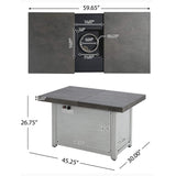 Alora Premium 50K BTU Rectangle Outdoor Aluminum Fire Pit Table (SAK70248)