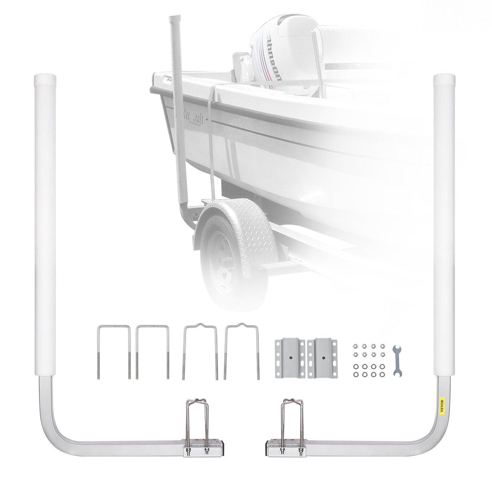 Boat Trailer Guide, 43' Adjustable Design Trailer Guide Poles, 2PCS Rustproof Galvanized Steel Trailer Guide, Trailer Guides with PVC Pipes, for Ski Boat, Fishing Boat or Sailboat Trailer 2024