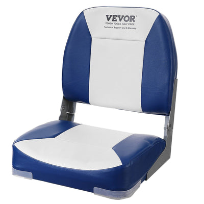 Boat Seat, 18.9" Low Back Boat Seat, Folding Boat Chair with Thickened Sponge Padding and Hinge, Fold-Down Boat Captain Chair for Fishing Boat, Sightseeing Boat, Speedboat, Canoe, 1-Piece