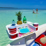 Docktail Butler Boat Table with Adjustable Rod Holder Mount