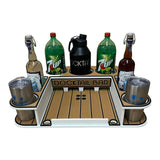Docktail Butler Boat Table with Adjustable Rod Holder Mount