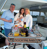Docktail Butler Boat Table with Adjustable Rod Holder Mount