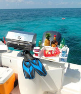 Docktail Butler Boat Table with Adjustable Rod Holder Mount