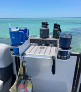 Docktail Butler Boat Table with Pontoon Boat Rail Mount