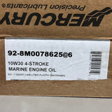 MERCURY (6 PACK) 4-Stroke Marine Engine Oil Sz 32 fl oz 10w-30 92-8M0078625