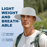 VOBOOM Breathable Wide Brim Sun Hat UV Protection Fishing Cap Grey