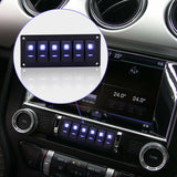 Garfour Marine 6 Gang 5 Pin Red LED Aluminum Rocker Switch Panel
