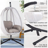 Premium Outdoor Hammock Egg Swing Chair With Stand, 70" (SAK42317)